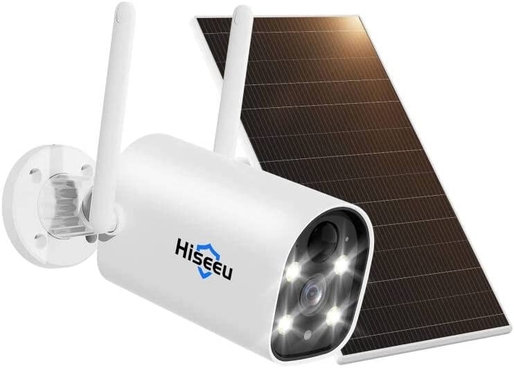 V28-ELEHISC40-94818-00 Hiseeu C40 Indoor/Outdoor WiFi Battery Camera With Solar Panel - Image 1