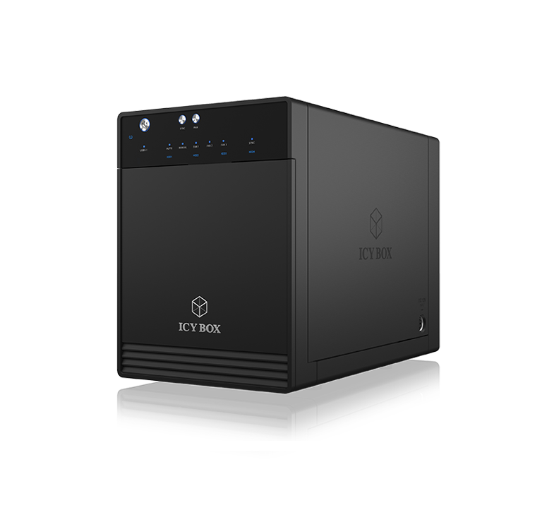 V28-HDDICY3740C31_hddicy3740c31-1_1 ICY BOX SINGLE enclosure for 4x HDD/SSD with USB 3.1 (Gen 2) Type-C interface and fan - Image 1