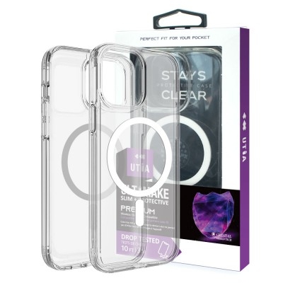 V28-MOBCRAIP15PROMS-94800-00 Ultimake Shockproof Transparent Magsafe Cover Case for iPhone 15 Pro (Transparent) - Image 1