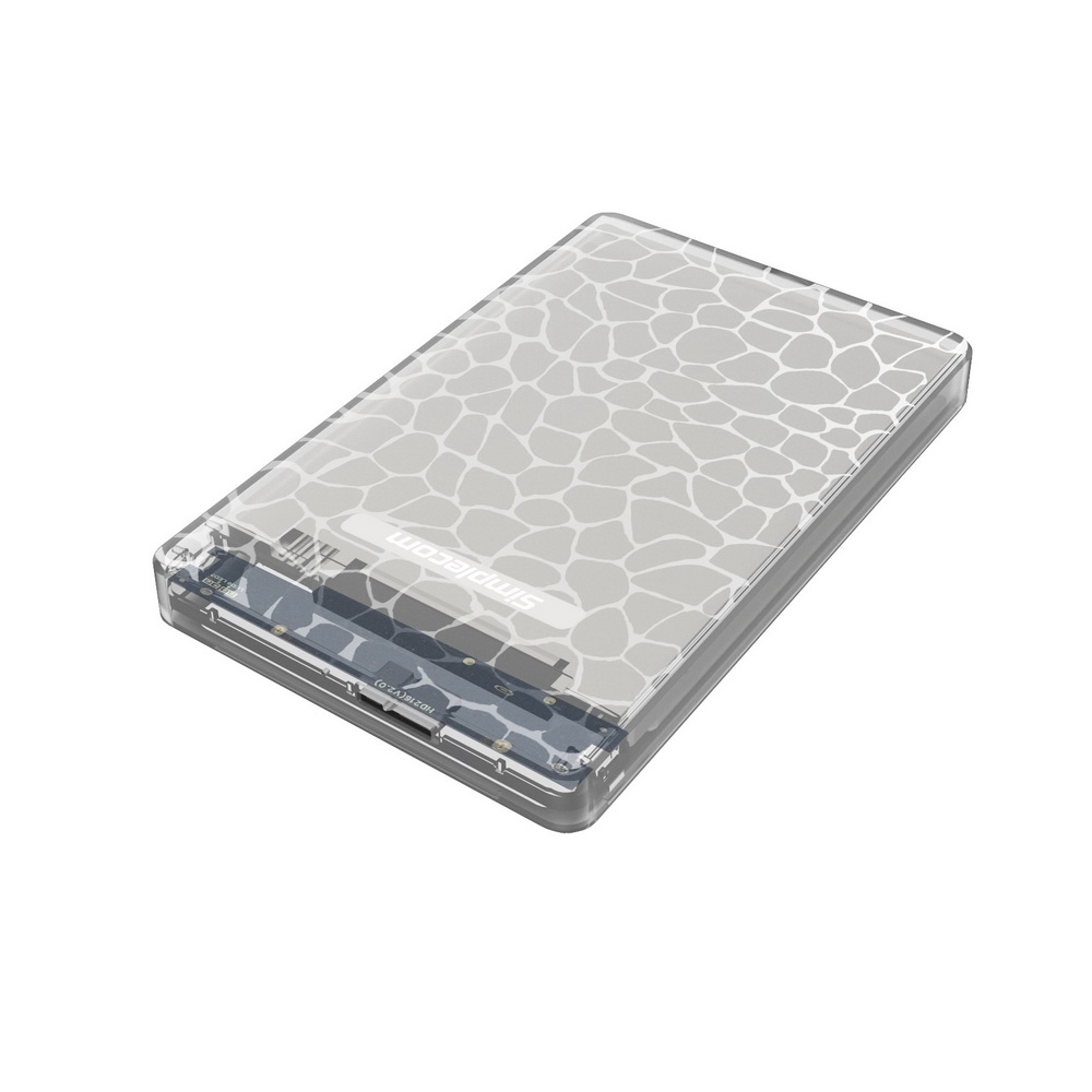 V28-SE101-CL-01_7 Simplecom SE101 Compact Tool-Free 2.5'' SATA to USB 3.0 HDD/SSD Enclosure Transparent Clear - Image 1