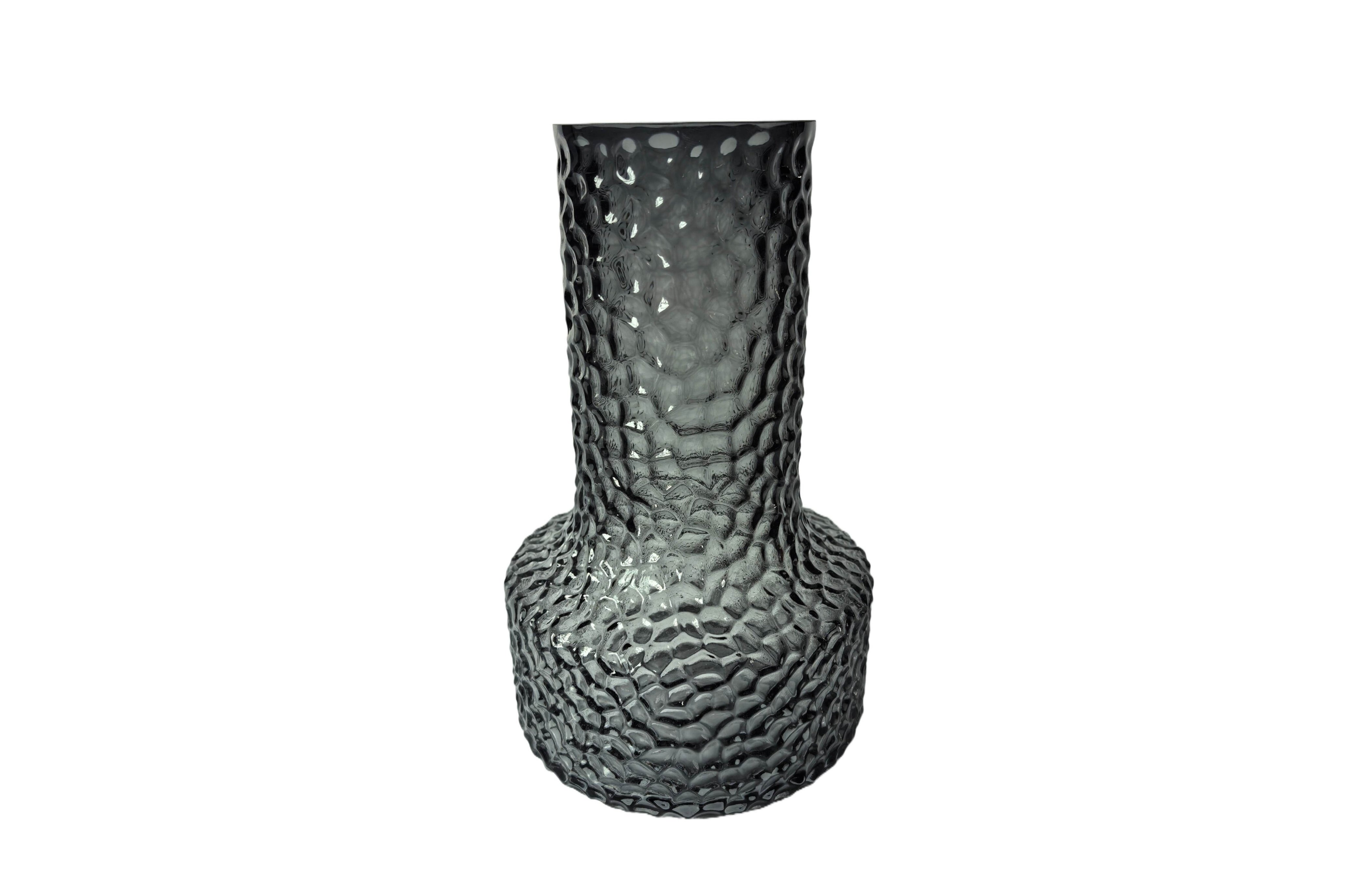 V292-HD-VASE-GREENHAM-25CM-202509031650-00 Green Hammer Glass Vase - 25cm - Image 1