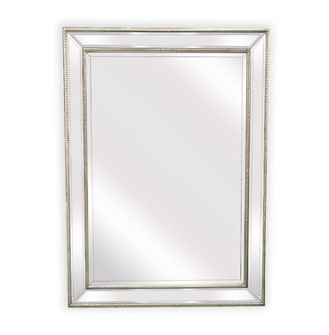 V292-M-BDD-S-SILVER-72216-03 Silver Beaded Framed Mirror - Rectangle 80cm x 110cm - Image 1