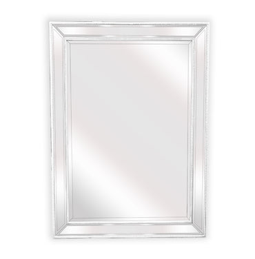 V292-M-BDD-S-WHITE-71768-00 White Beaded Framed Mirror - Rectangle 80cm x 110cm - Image 1