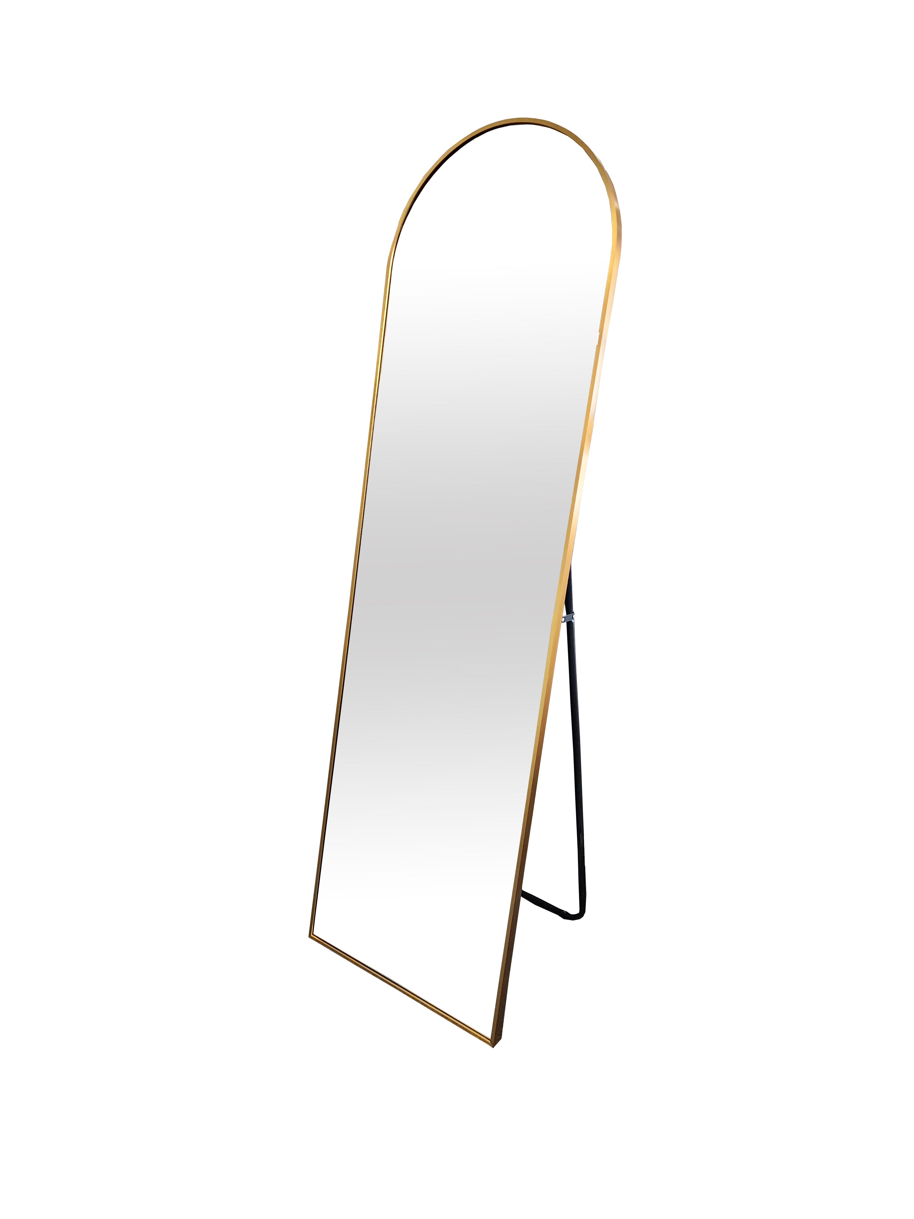 V292-M-METAR-FS-GOLD-156319-00 Metal Arch Gold Free Standing Mirror - 50cm x 170cm - Image 1