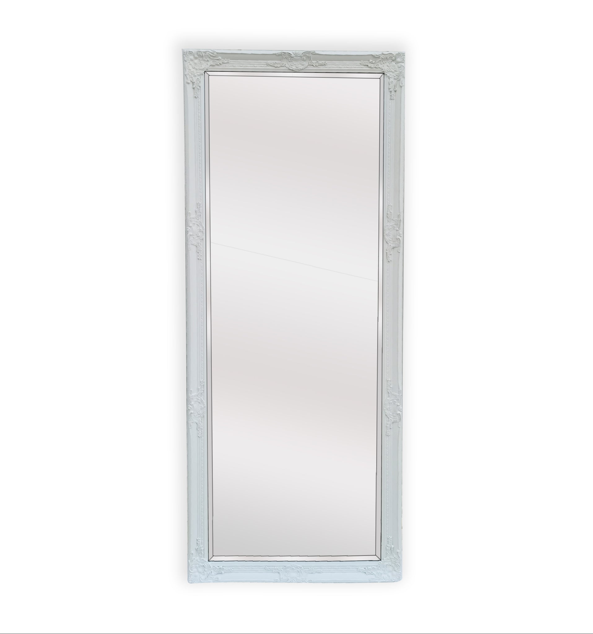 V292-MIRR-FRN009-51580-00 French Provincial Ornate Mirror - White - Medium 70cm x 170cm - Image 1
