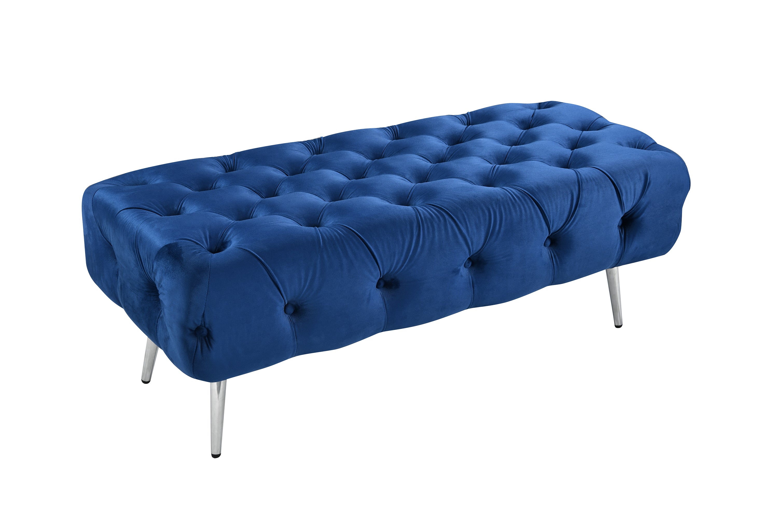 V292-OTT-SHIRLEY-SILVERBASE-BLUESEAT-191528-00 Shirley Ottoman Blue Velvet - Image 1