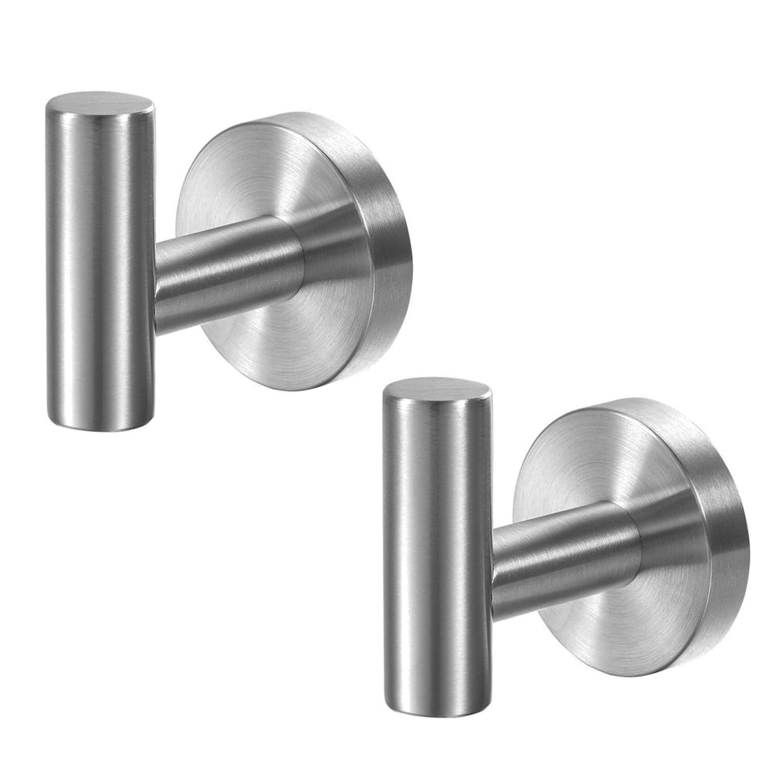 Version 1.0.0 2 Pcs Wall Mount Bathroom Towel Hooks Holder Cloth Hanger Hook Kitchen Door Hanger Brushed Nickel - Image 1