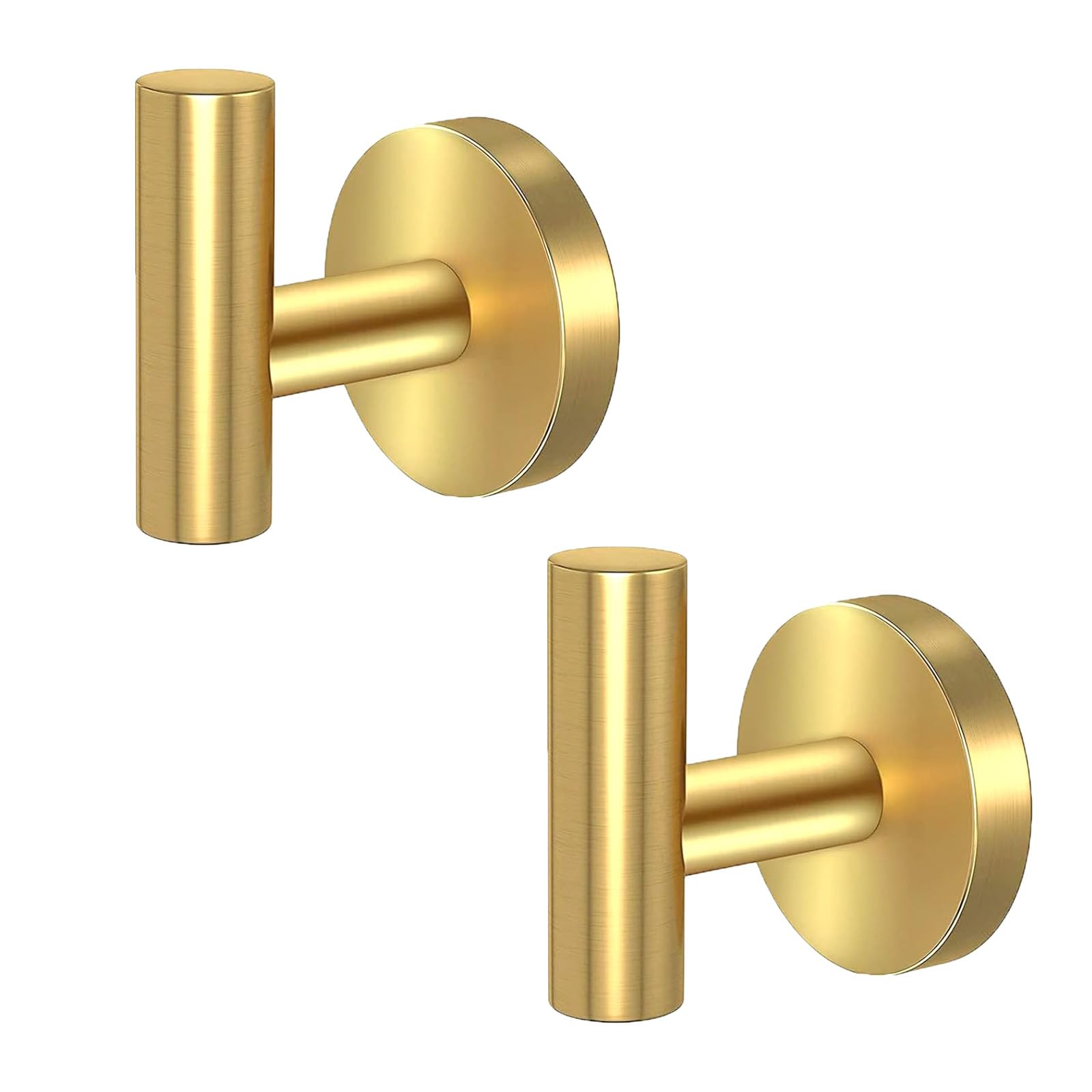 Version 1.0.0 2 Pcs Wall Mount Bathroom Towel Hooks Holder Cloth Hanger Hook Kitchen Door Hanger Gold - Image 1