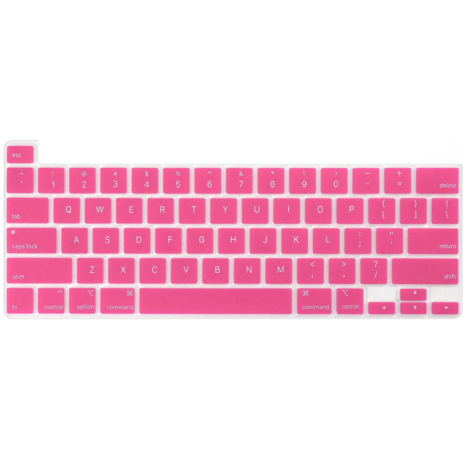V324-A2251-KEY-HP-139446-00 Keyboard Cover Skin For MacBook Pro 13 Pro 16 A2338 A2289 A2251 A2141 M1 M2 2020 to 2023 Hot Pink - Image 1
