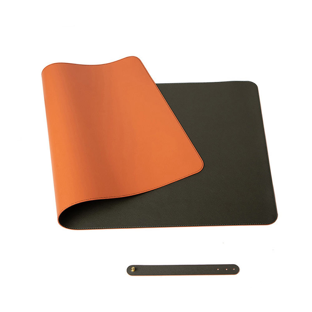 V324-COMMP-ORANGE12060-Computer-mouse-pad-orange-1-00 Orange 120cm*60cm Dual Side Office Desk Pad Waterproof PU Leather Computer Mouse Pad - Image 1