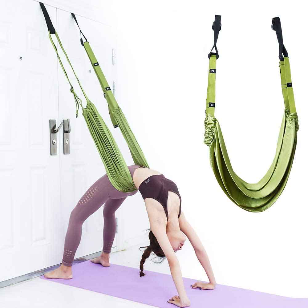 V324-CS-YOSGREEN-yoga-door-strap-Green-1-00 Green Fitness Yoga Strap Band Waist Trainer Leg Door Swing Adjustable Ballet Dancer - Image 1