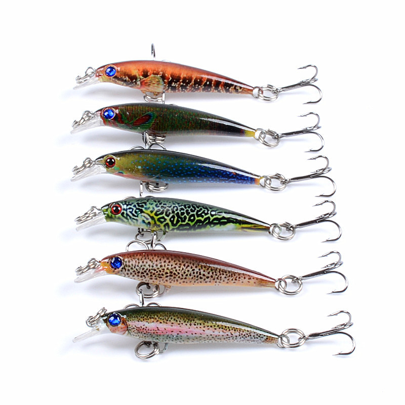 V324-LB112-LB112-1-00 6x Popper Poppers 5cm Minnow Fishing Lure Lures Surface Tackle Fresh Saltwater - Image 1