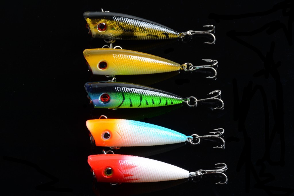V324-LD-P0036-fishing-lure-LD-P0036-1-00 5X 6cm Popper Poppers Fishing Lure Lures Surface Tackle Fresh Saltwater - Image 1