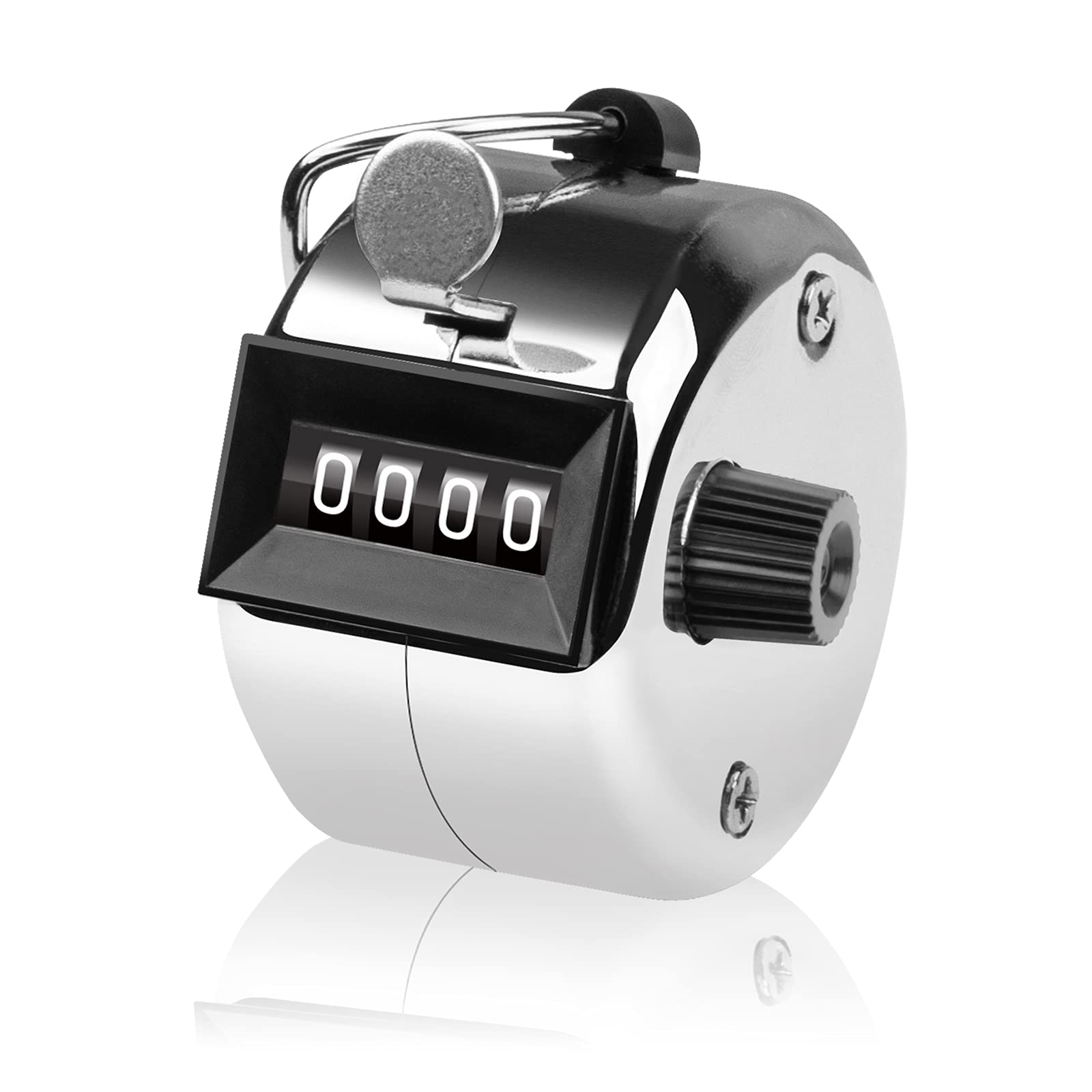 V324-SP-CUNT-69586-00 Hand Tally Counter 4-Digit Lap Counters Clicker Pitch for Counting Knitting Coaching - Image 1