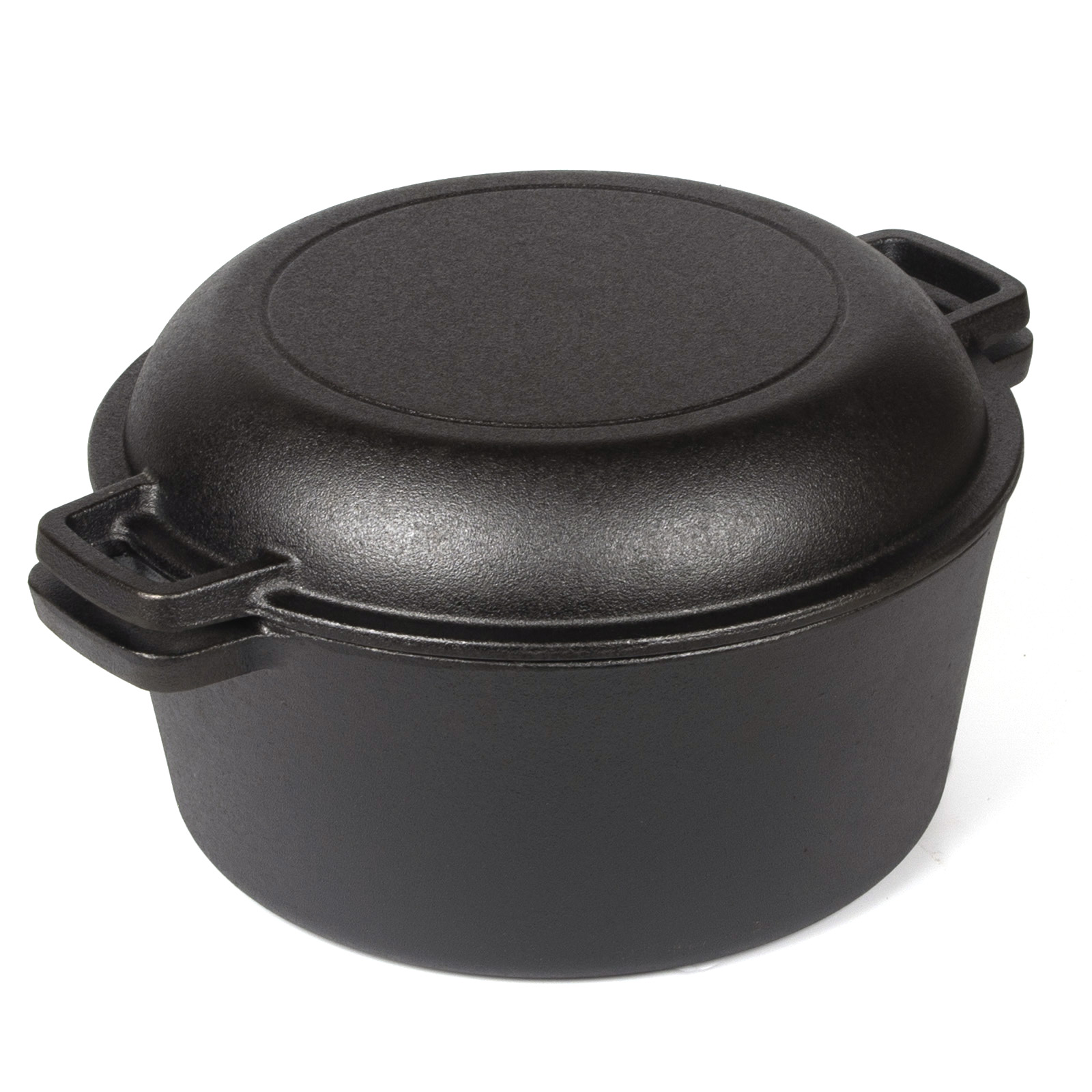V324-TSD-DUALPOT26CM-202506190754-00 26cm 2-in-1 Cast Iron Dutch Oven & Skillet Set Pre-Seasoned Dual-Use Pot with Lid Fry Pan, Durable & Versatile Cookware - Image 1