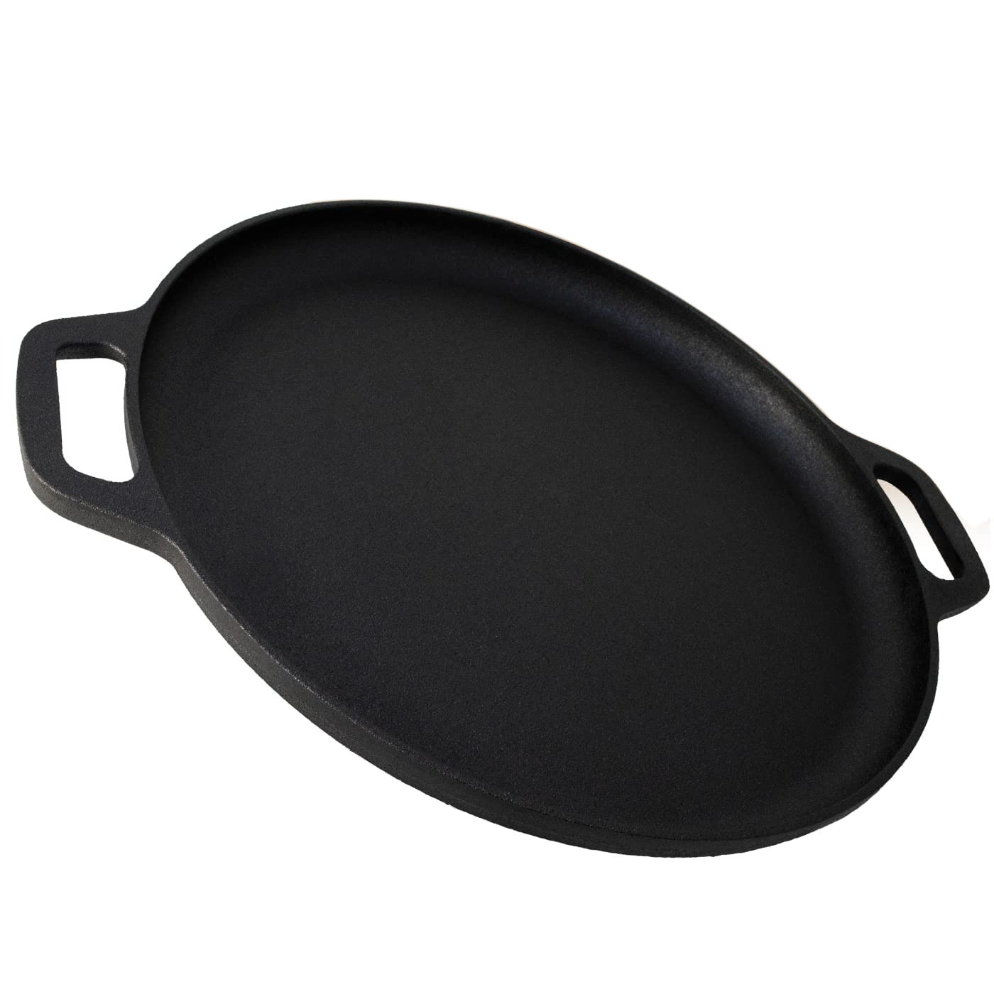 Version 1.0.0 13.5" 35cm Pre-Seasoned Cast Iron Pizza Baking Pan Cooking Griddle Stove Oven Grill Campfire - Image 1