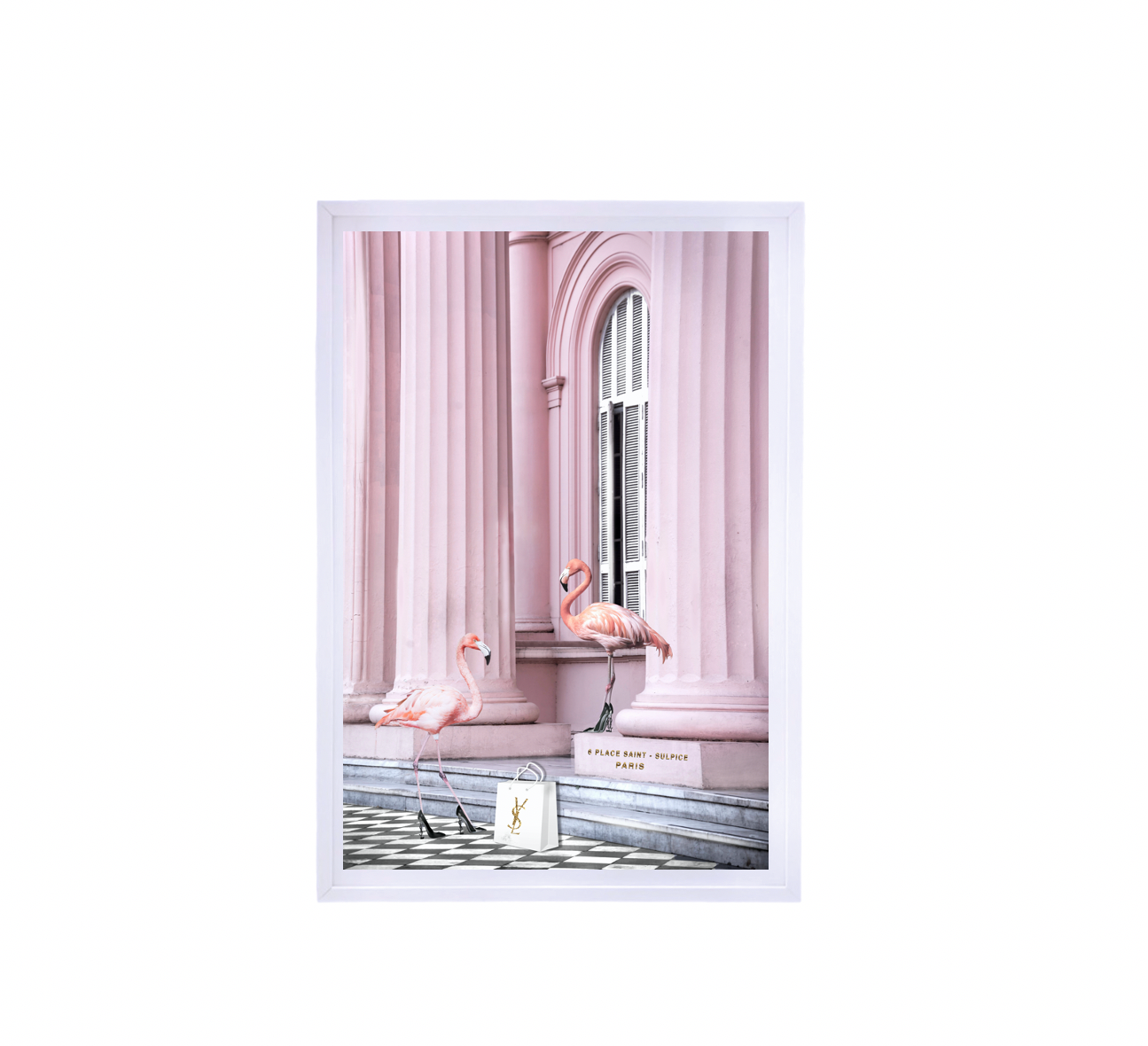 V355-IA-AW-SP-F9060-61505-00 Interior Ave - Saint Pink - 90cm x 60cm White Framed Artwork - Image 1