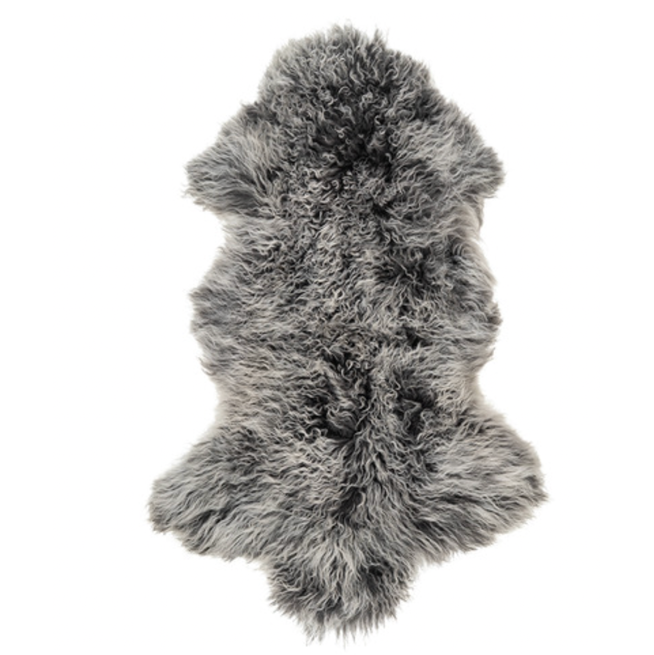 V355-IA-MG-CH-175015-00 Interior Ave - Mongolian Fur Throw - 90CM - Charcoal Snow - Image 1