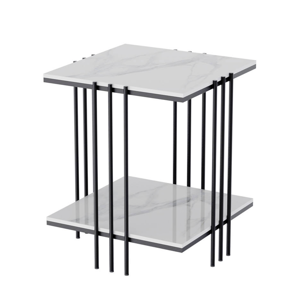 V355-IA-ST3-MB-67472-00 Interior Ave - Milano Black Square Side Table - Image 1
