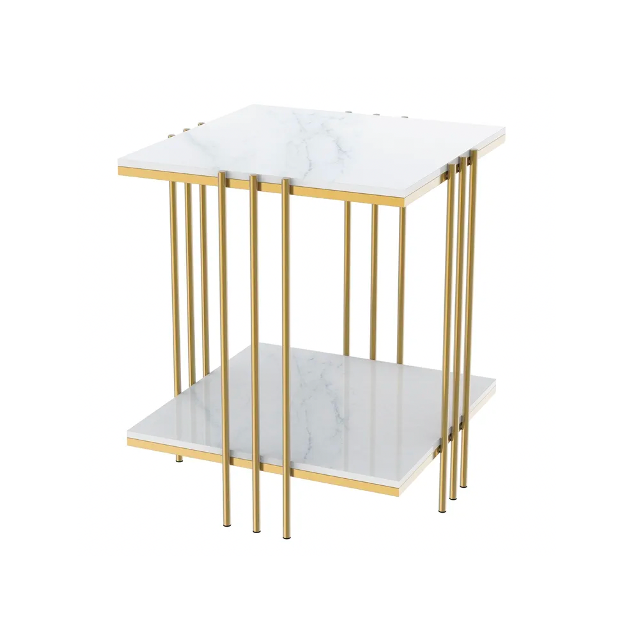 V355-IA-ST4-MB-67473-00 Interior Ave - Milano Gold Square Side Table - Image 1