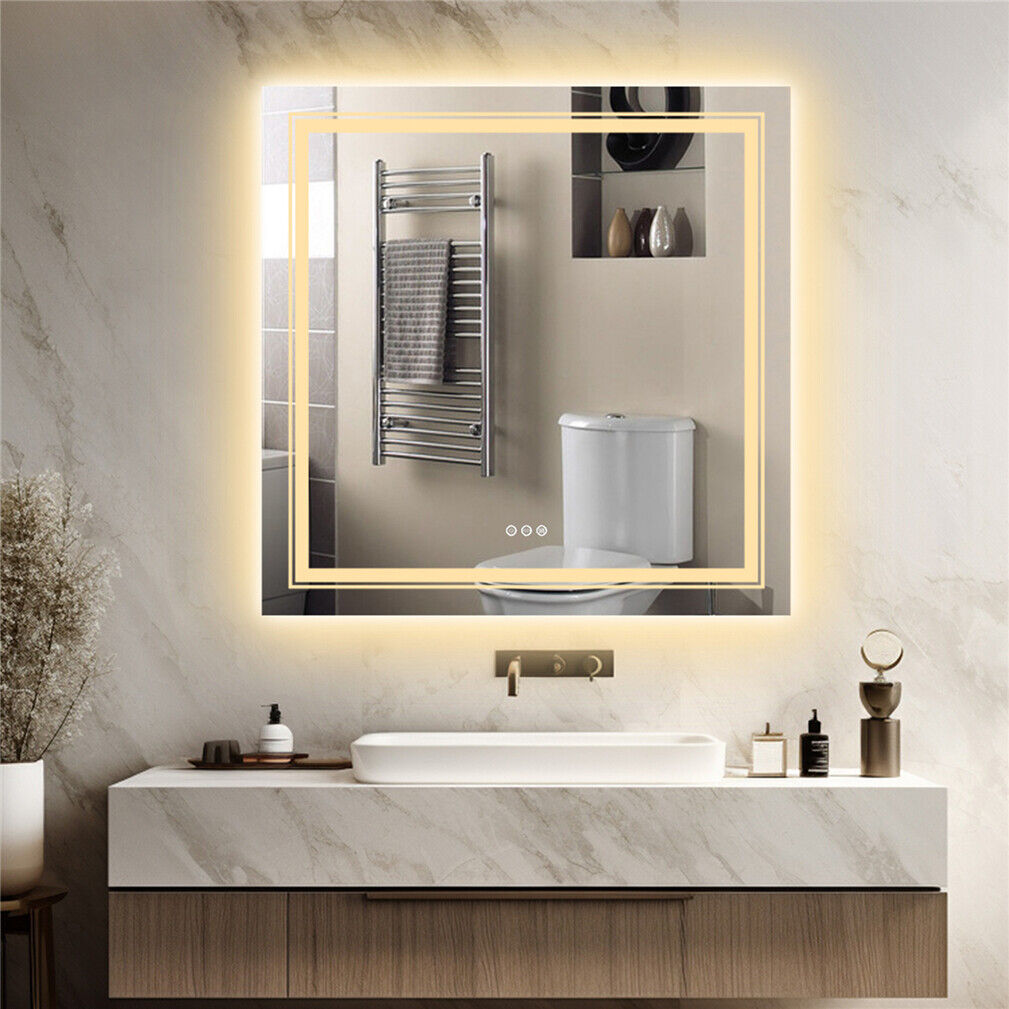 V355-IA-SWM-90-177182-00 Interior Ave - LED Square Frameless Salon / Bathroom Wall Mirror - 90 x 90cm - Image 1