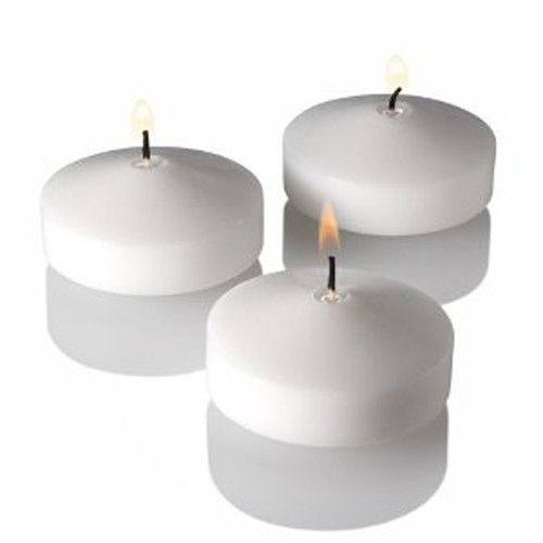 V382-20WHITEFLOAT-144332-00 20 Pack of 6 Hour White Floating Candles - 5.8cm diameter - wedding party decoration - Image 1