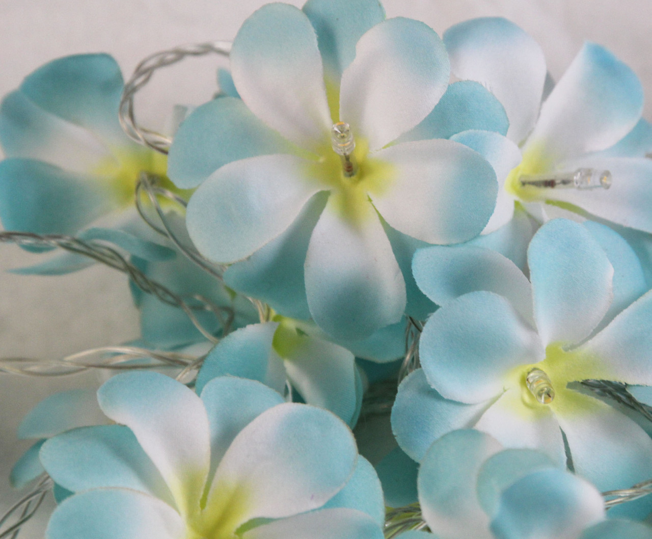 V382-BLUEFRANGIBATT20-202504040940-00 1 Set of 20 LED Tropical Blue Frangipani Flower Battery 3m String Lights Christmas Gift Home Wedding Beach Party Decoration Outdoor Table Centrepiece - Image 1