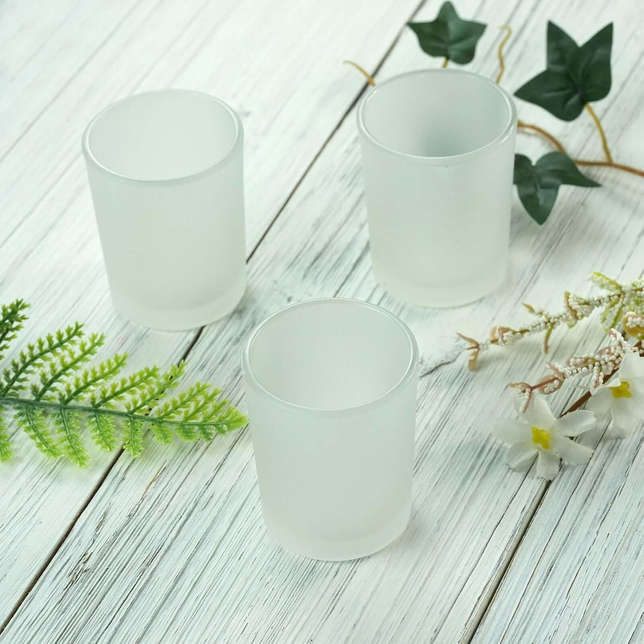 V382-FHX20-202503072232-00 20 Pack Frosted White Glass Votive Candle Holders for Candle Making Kit Tealight Candles Cup Home Decoration - Image 1