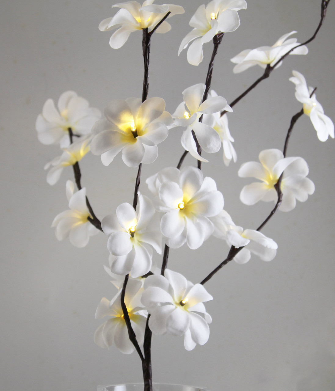 V382-WHFRANGISTEMBATT-68313-00 1 Set of 50cm H 20 LED White Frangipani Tree Branch Stem Fairy Light Wedding Event Party Function Table Vase Centrepiece Decoration - Image 1