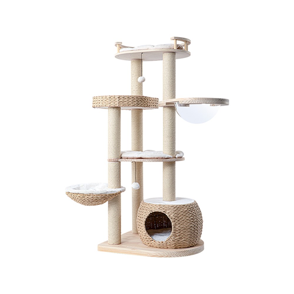 V390-210012PRO-202507030915-00 HONEYPOTCAT Cosy Woven Cat Perch - 141.5cm - Image 1
