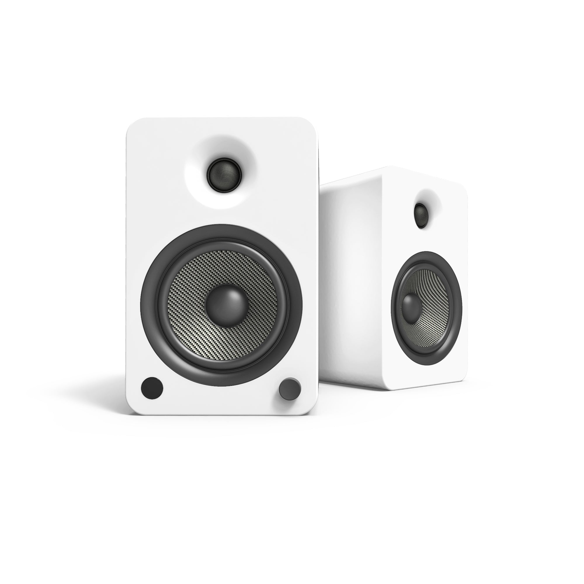 V398-KO-YU6MW-I-202504111850-00 Kanto YU6 200W Powered Bookshelf Speakers with Bluetooth and Phono Preamp - Pair, Matte White - Image 1