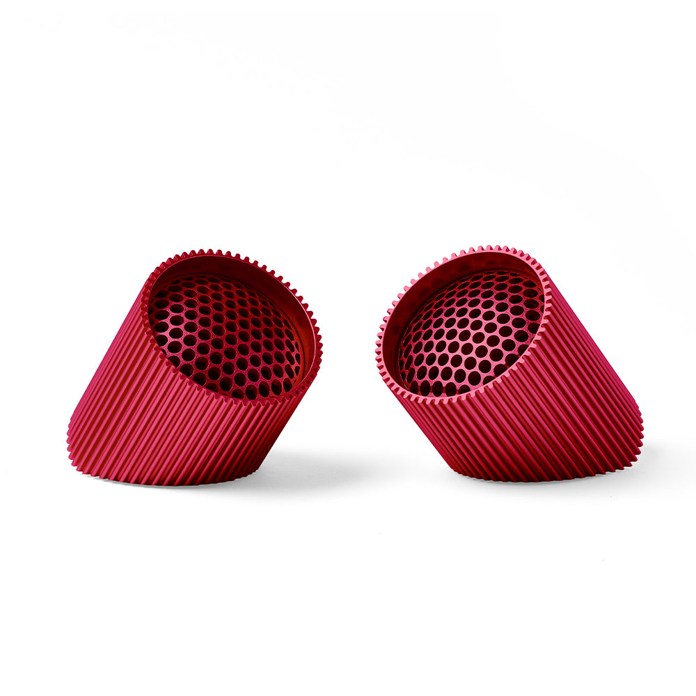 V398-LD-LA132SR3-202502281141-00 Lexon Ray Set Of Magnetic Bluetooth Speakers - Red - Image 1