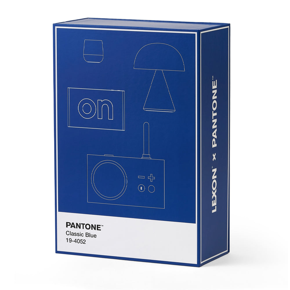 V398-LD-LBPT01-B-202507041120-00 Lexon GIFT Set PANTONE - Includes Mino+ Mini Speaker, Flip Classic Clock, Mina M Lamp, Thykho 3 Speaker - Classic Blue - Image 1