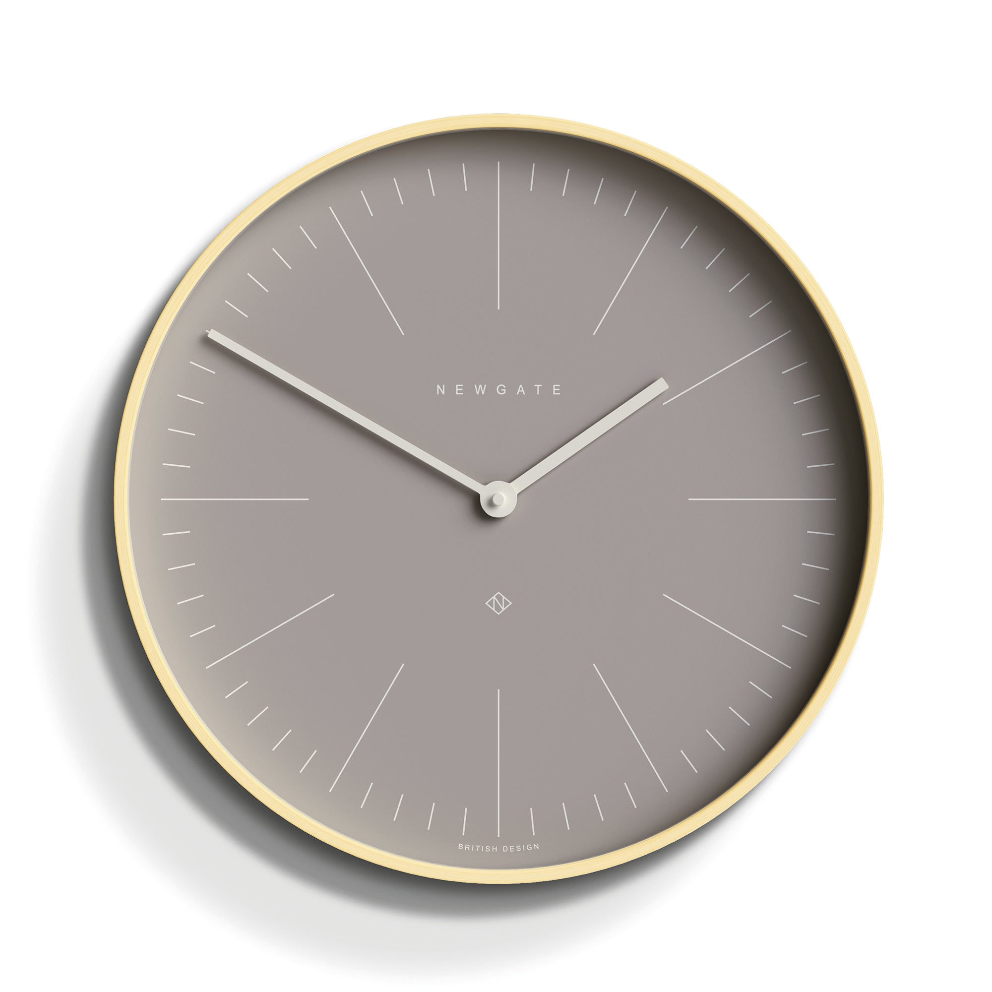 V398-NGMRC147PLY40-202504101705-00 Newgate Mr Clarke Clock Pale Wood Clay Grey Dial - Image 1