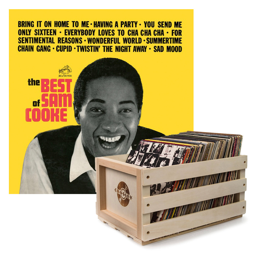 V398-SM-19075874931-B-202506190530-00 Crosley Record Storage Crate Sam Cooke The Best Of Sam Cooke Vinyl Album Bundle - Image 1