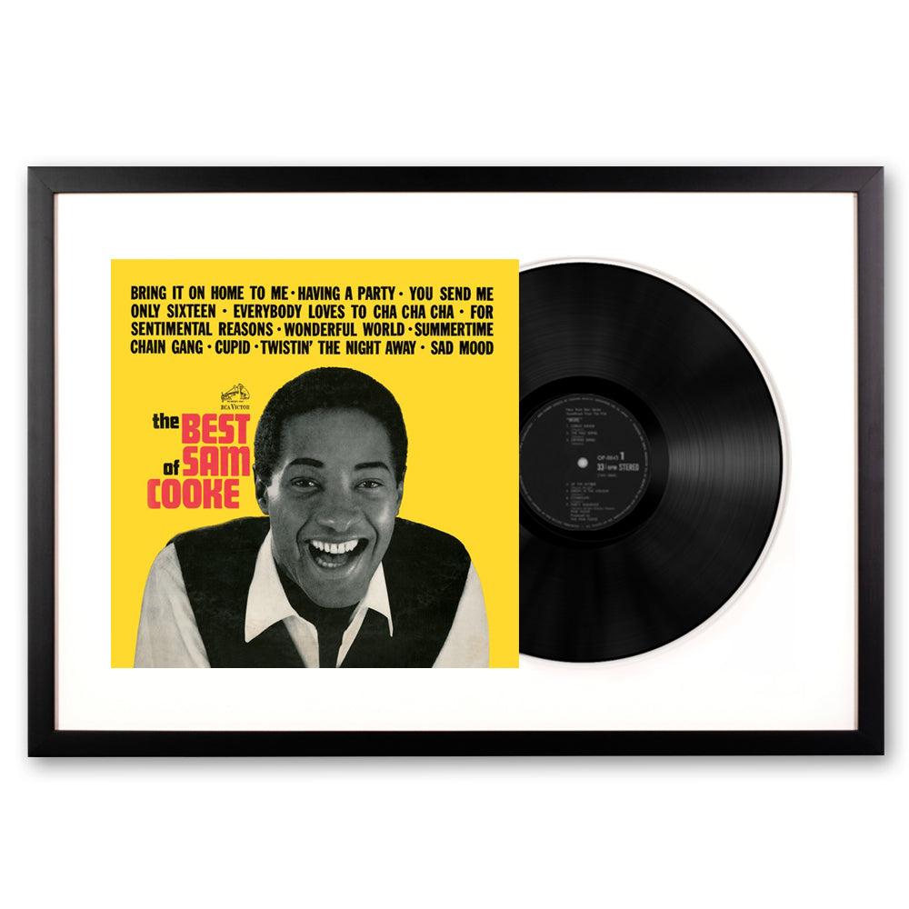 V398-SM-19075874931-FD-202504111830-00 Framed Sam Cooke the Best of Sam Cooke Vinyl Album Art - Image 1