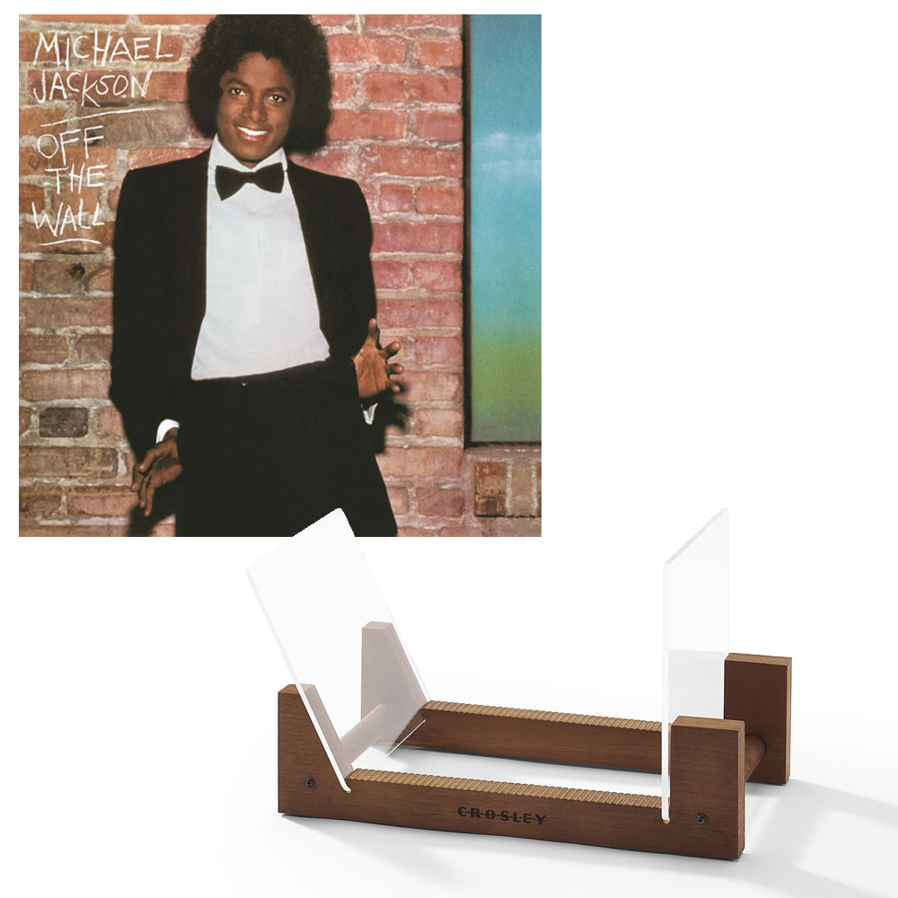 V398-SM-88875189421-BS-202506051232-00 Michael Jackson Off The Wall Vinyl Album & Crosley Record Storage Display Stand - Image 1