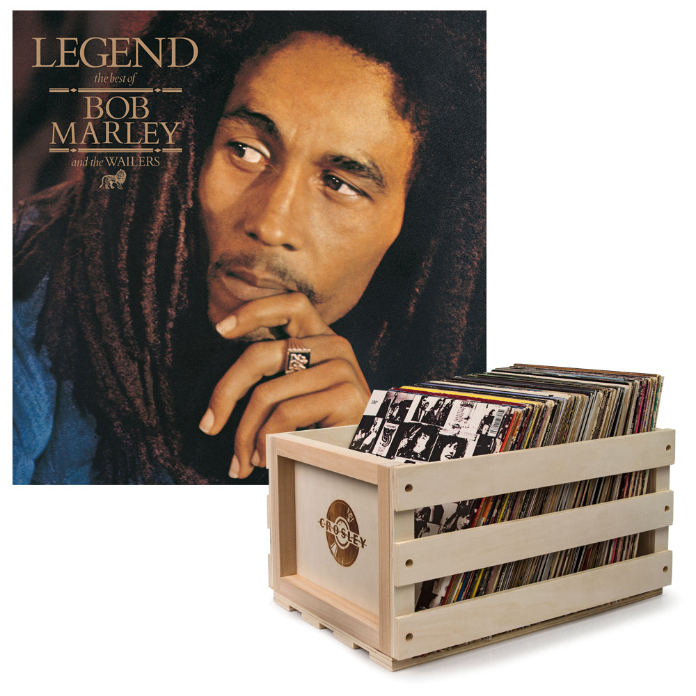 V398-UM-060075303052-B-202503281935-00 Crosley Record Storage Crate & Bob Marley - Legend - Vinyl Album Bundle - Image 1