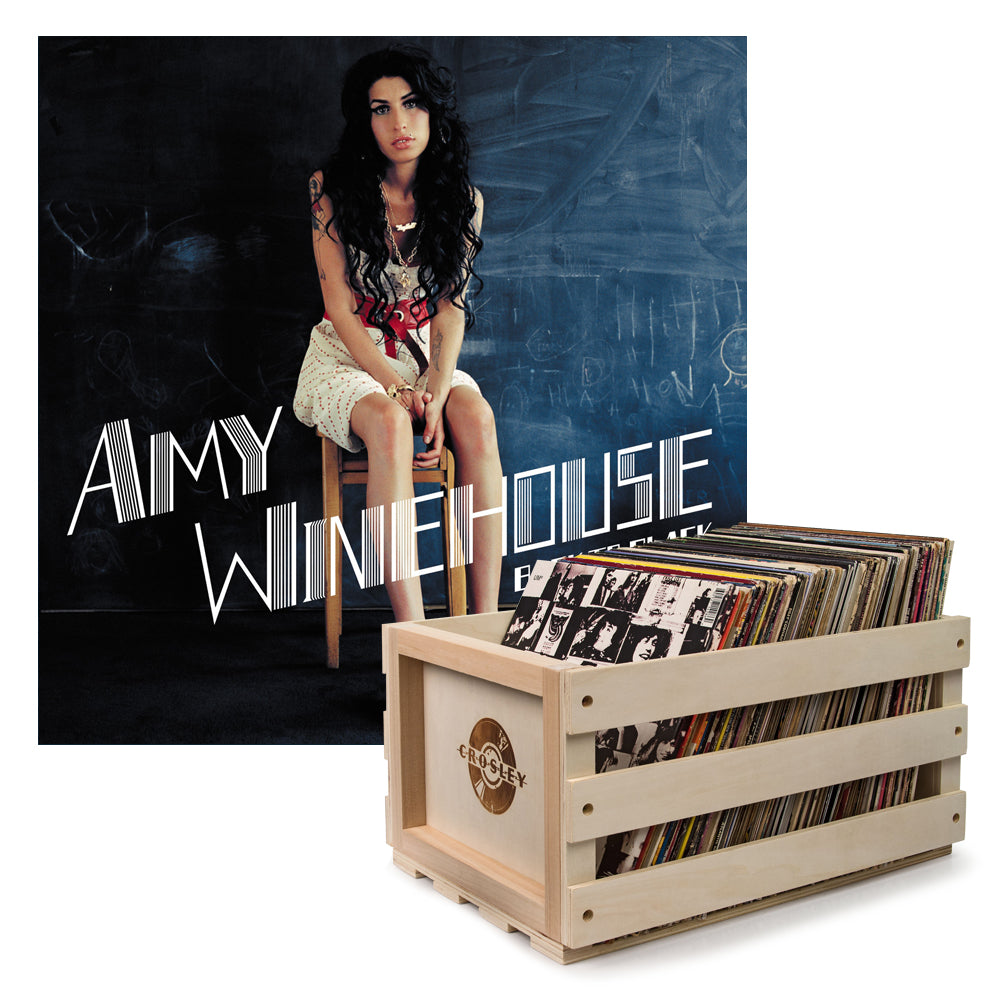 V398-UM-1734128-B-202504081819-00 Crosley Record Storage Crate & Amy Winehouse Back To Black - Vinyl Album Bundle - Image 1