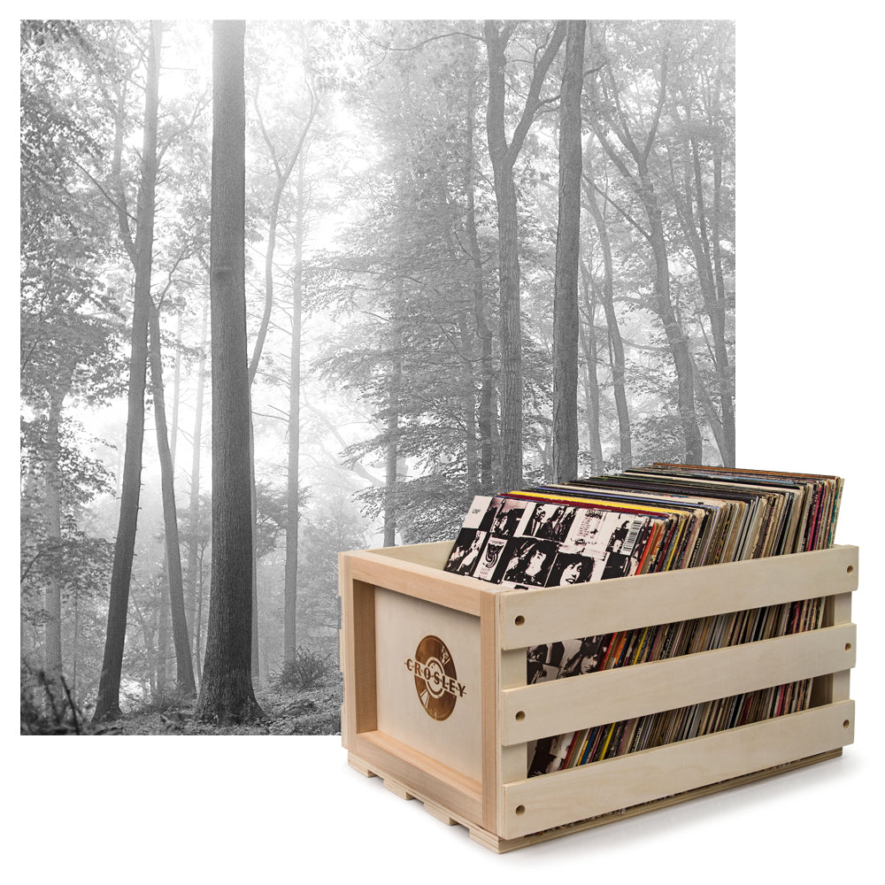 V398-UM-3503488-B-202506051824-00 Crosley Record Storage Crate & Taylor Swift Folklore (In The Trees Edition) - Double Vinyl Album Bundle - Image 1
