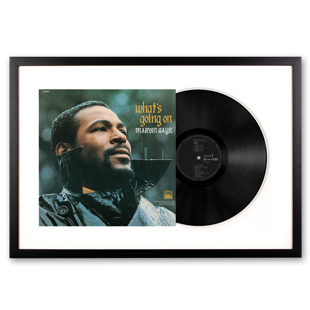 V398-UM-5353423-FD-202503281945-00 Framed Marvin Gaye What's Going On - Vinyl Album Art - Image 1