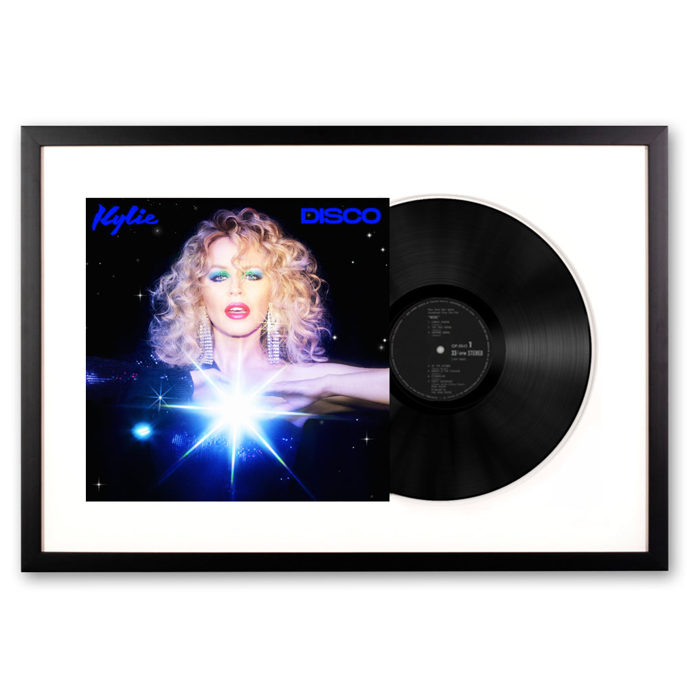 V398-UM-538634001-FD-202504111835-00 Framed Kylie Disco - Black Vinyl Album Art - Image 1