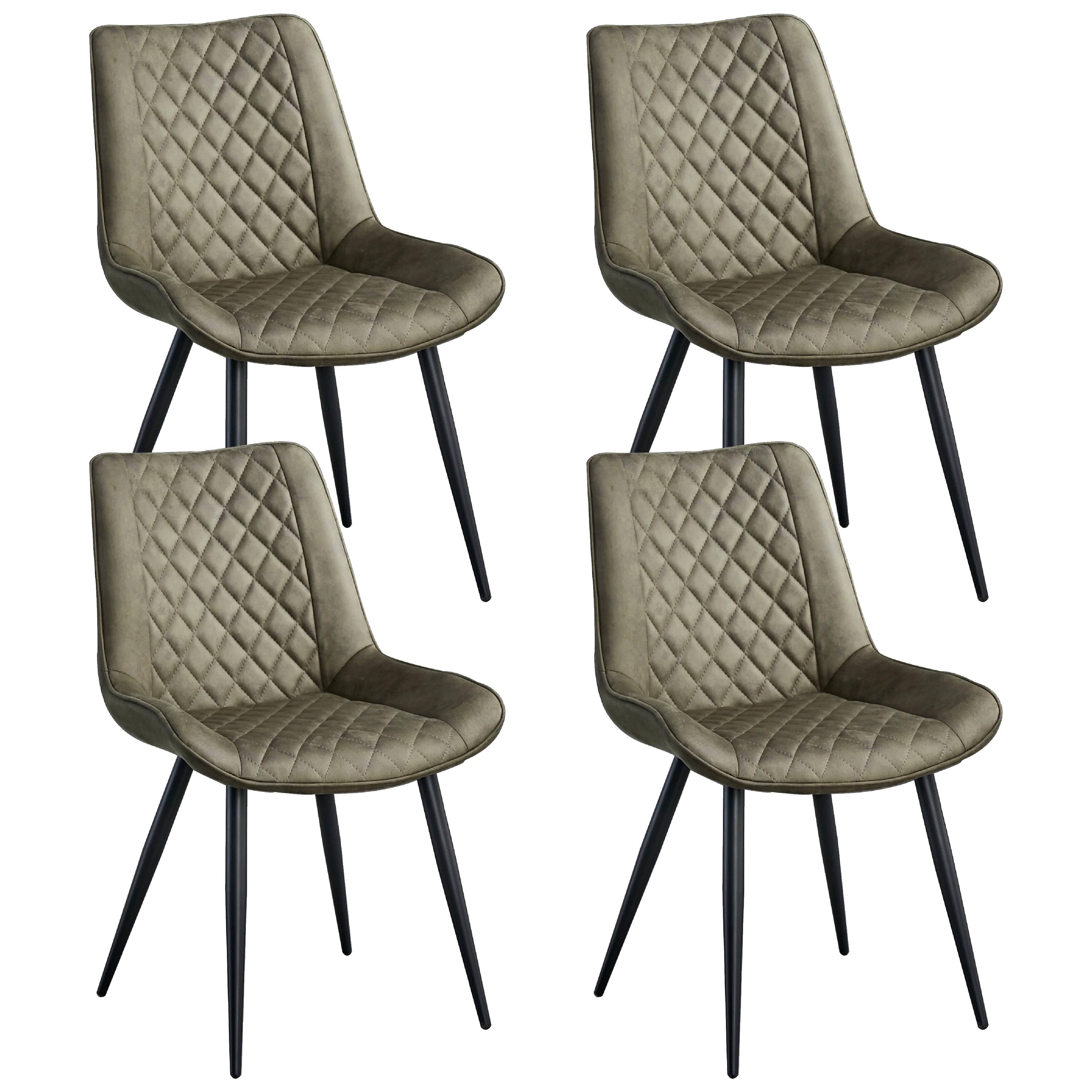 V411-HMT-BSFTYFAC4-183541-00 Tyler Fabric Chair (Set of 4) - Olive Green - Image 1