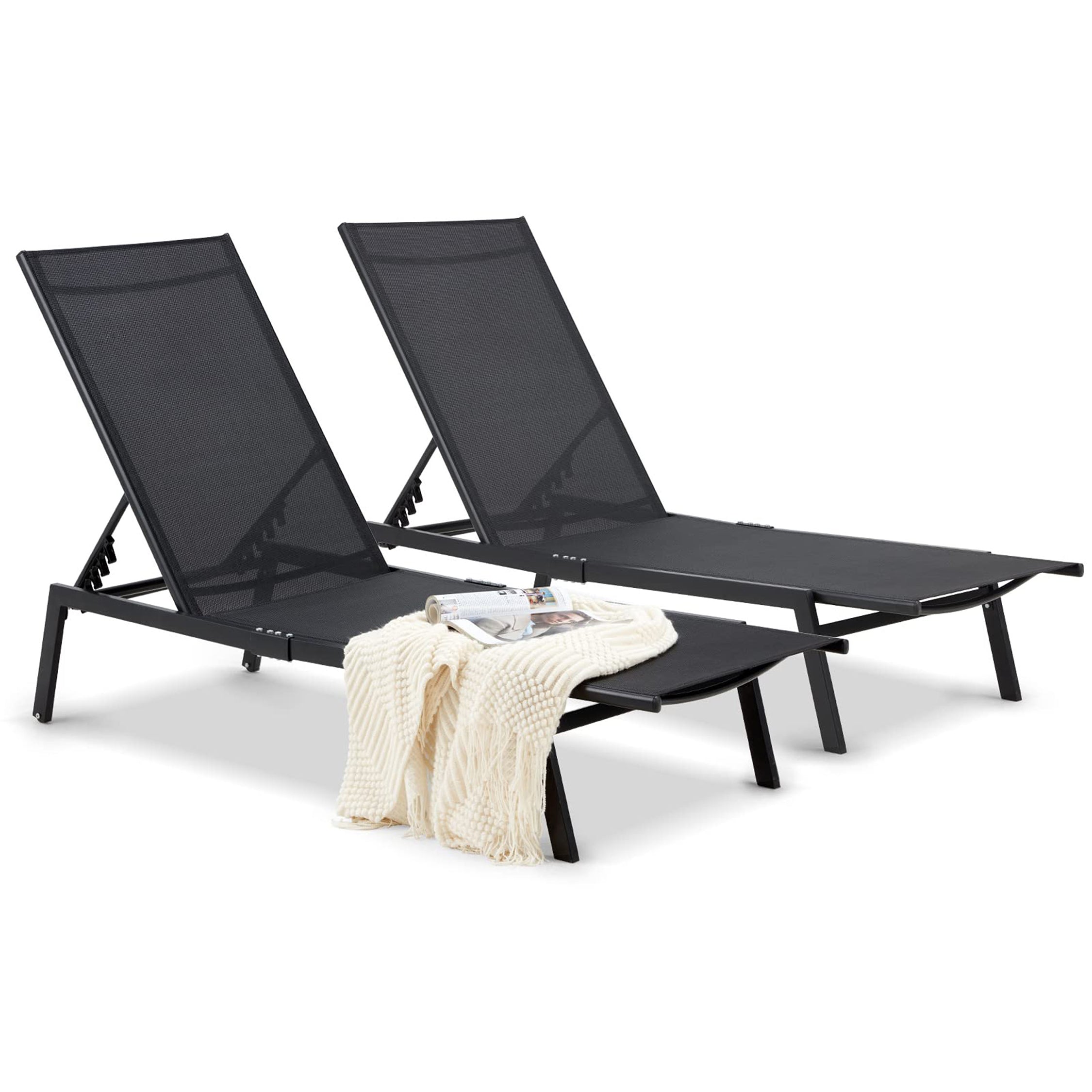 V411-HMT-SONSUNLOU-BLACK-215452-00 Sirocco (Set of 2) Sunloungers - Black - Image 1