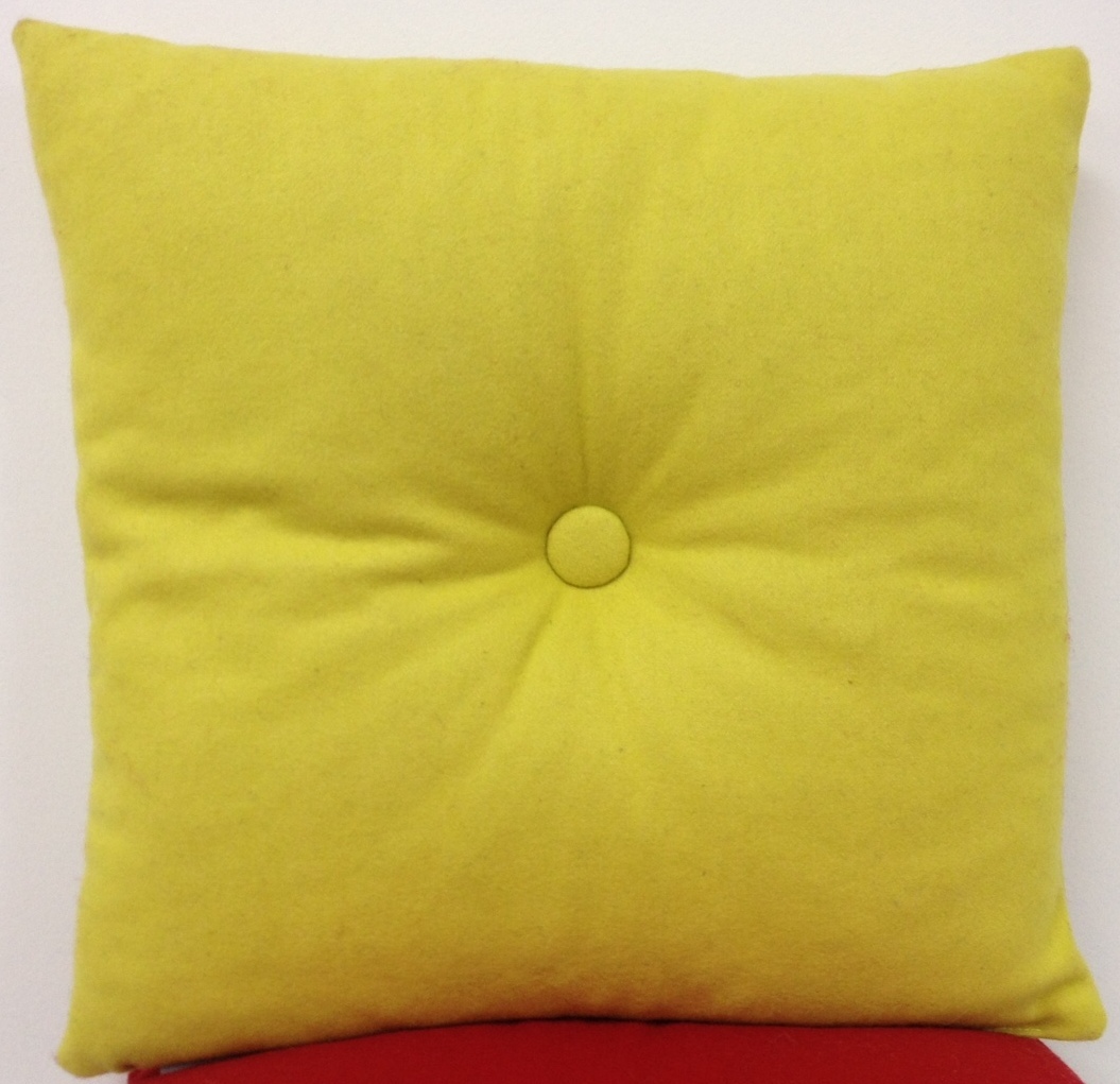 V416-344128C20-77306-00 Button Mustard Yellow Pre Filled 40x40cm Cushion or Chair pad - Image 1