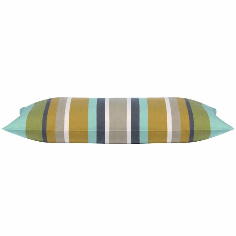 V416-437152P10-77302-00 Corban Aqua Rectangle 35x70cm Striped Multicoloured Cushion Cover Nautical - Image 1