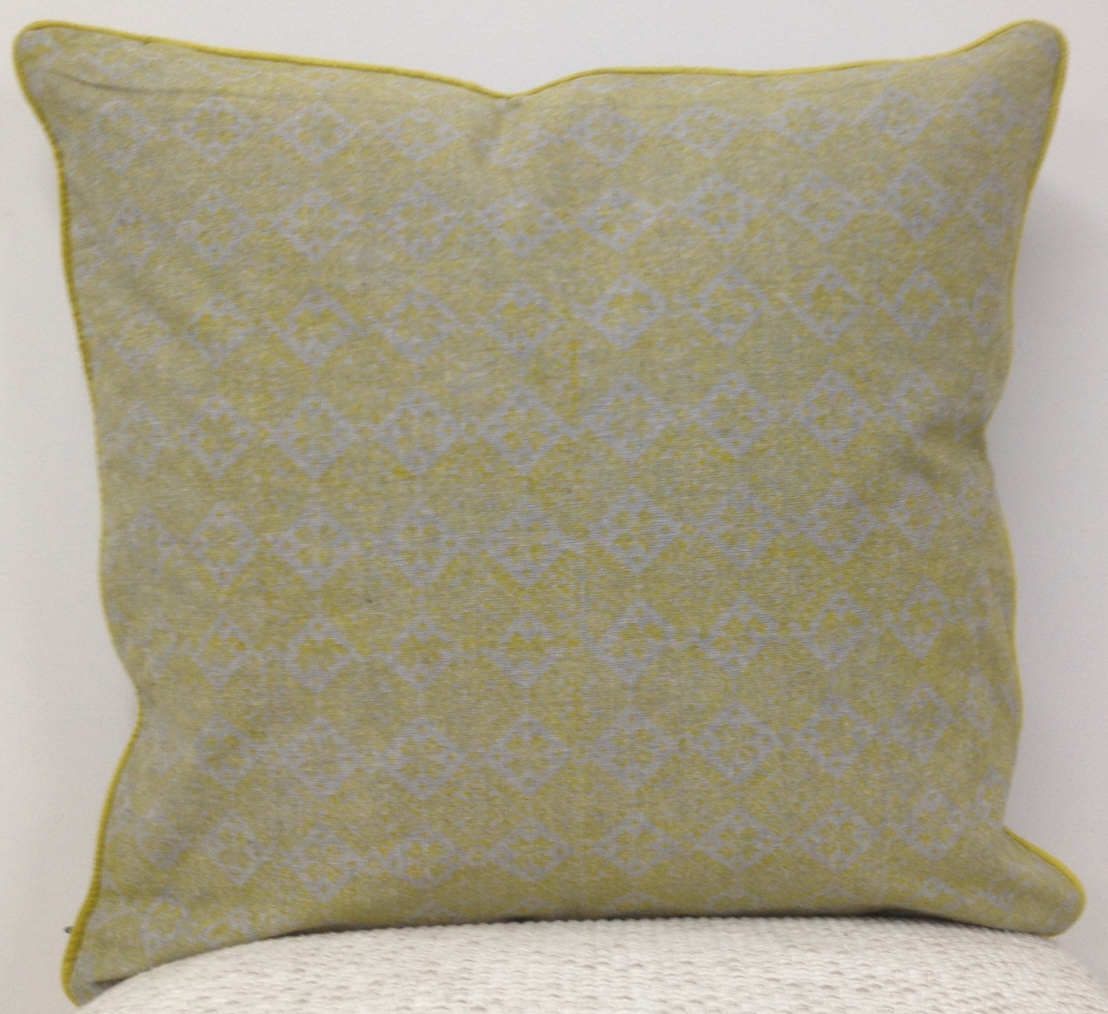 V416-444164C20-77312-00 Azuk Mustard Yellow & Grey Cushion Cover - Image 1