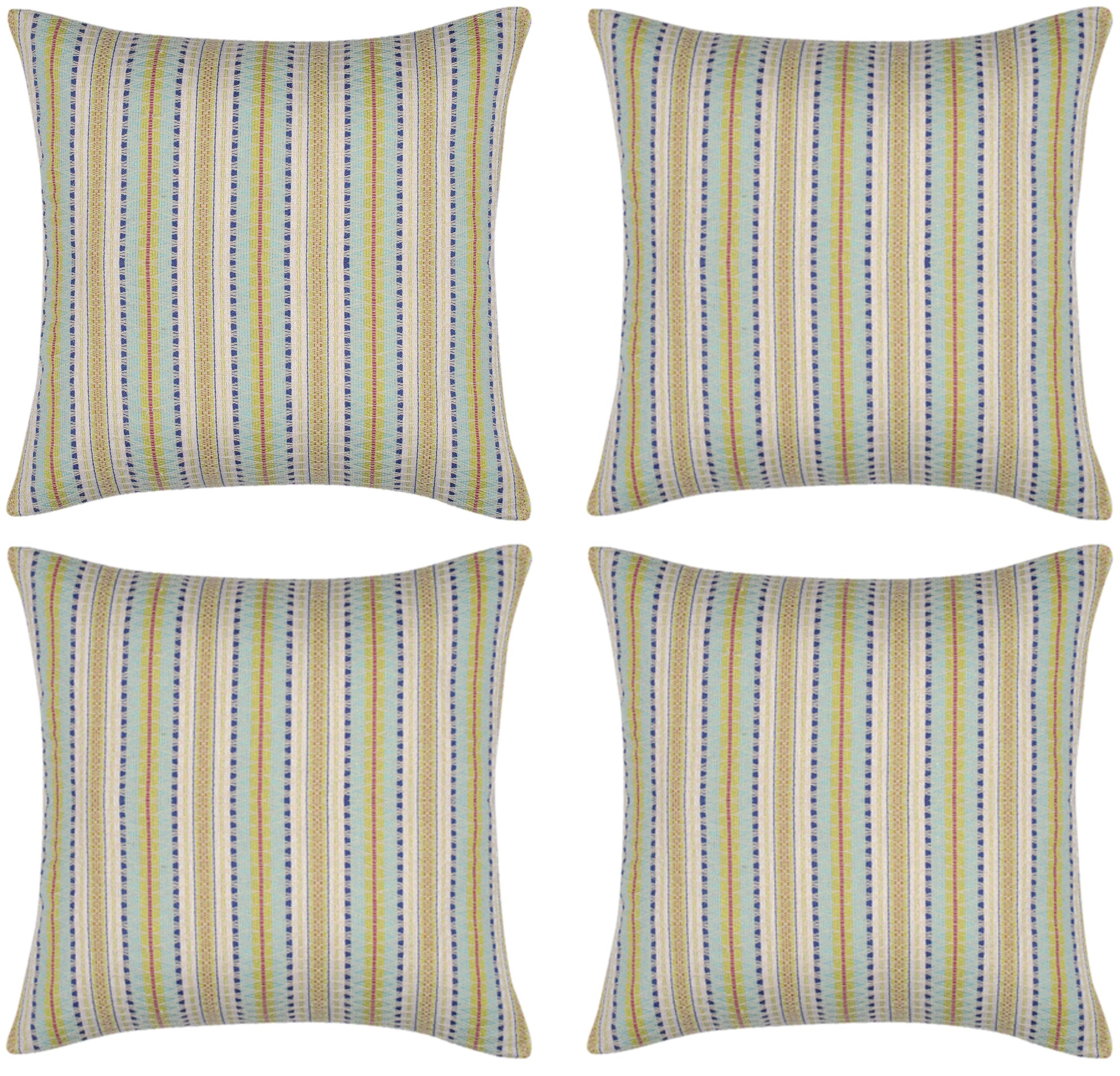 V416-444247PK4-142210-00 Pack of 4 Finn Yellow Multicoloured Retro Cushion Cover - Image 1