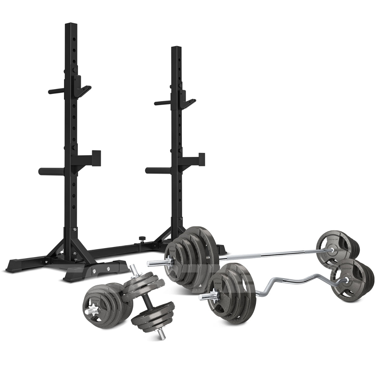 V420-CSST-SR10-B-87839-00 Cortex SR10 Squat Rack with 90kg Standard Tri-Grip Weight and Bar Set - Image 1