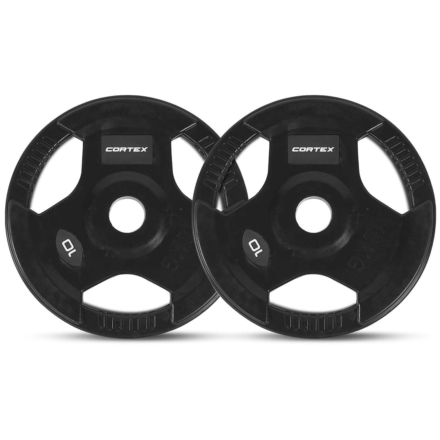 V420-CSST-WPOTG100-2-88023-00 CORTEX 10kg Tri-Grip Olympic Plates 50mm (Pair) - Image 1